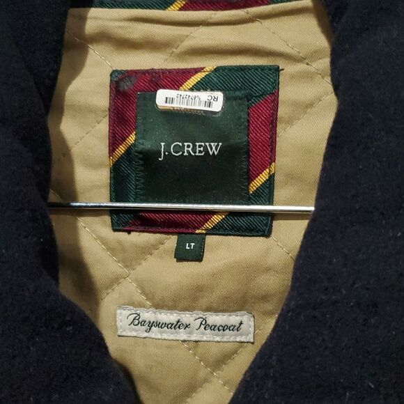J. Crew Baywater Peacoat Wool Stadium Cloth in Black Size LT or Large Tall - Picture 14 of 16